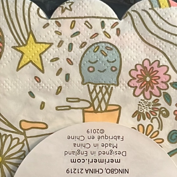 Meri Meri doodle party bundle: gold foil straws & scalloped gold foil napkin-NWT - Picture 10 of 16